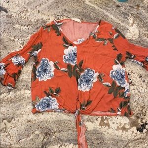 Peach Love cropped shirt